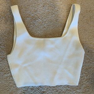 Aritzia White Sculpt Knit Square Neck Tank Size Medium
